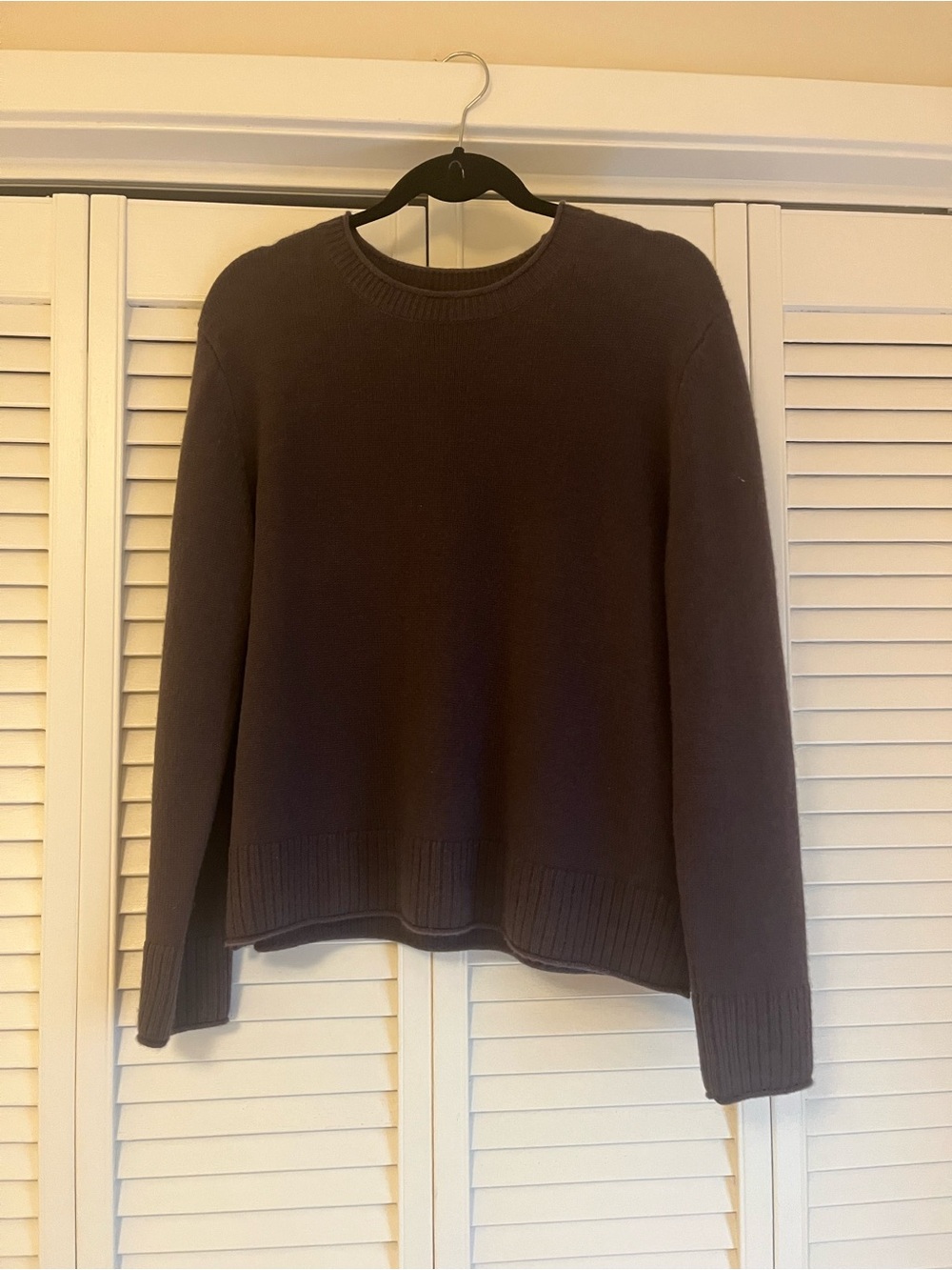 Quince Dark Purple Crewneck Sweater